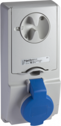 CEE surface-mounted socket, 3 pole, 16 A/200-250 V, blue, 6 h, IP44, 82131