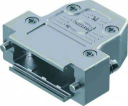 D-Sub connector housing, size: 2 (DA), straight 180°, zinc die casting, gray, 61030011016160