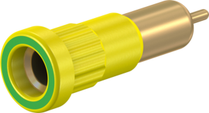 4 mm socket, round plug connection, mounting Ø 6.8 mm, yellow/green, 23.1016-20