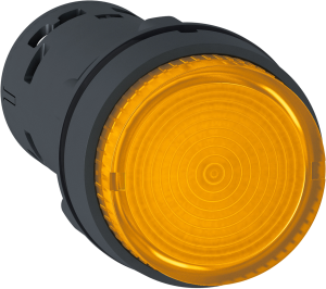 Pushbutton, illuminable, groping, 1 Form A (N/O), waistband round, orange, front ring black, mounting Ø 22 mm, XB7NW35B1