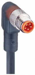 Sensor actuator cable, M8-cable plug, angled to open end, 5 pole, 25 m, PVC, black, 4 A, 934844006