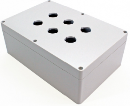 Polycarbonate push button enclosure, (L x W x H) 240 x 160 x 90 mm, light gray (RAL 7035), IP66, 1554MPB6A