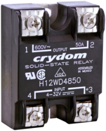Solid state relay, 660 VAC, instantaneous switching, 4-32 VDC, 50 A, PCB mounting, H12WD4850-10