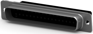 D-Sub plug, 37 pole, standard, unequipped, straight, crimp connection, 205210-3
