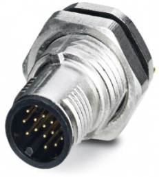 Plug, M12, 17 pole, solder pins, screw locking, straight, 1441969
