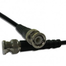 Coaxial Cable, BNC plug (straight) to BNC plug (straight), 50 Ω, RG-58, grommet black, 1 m, 115101-19-M1.00