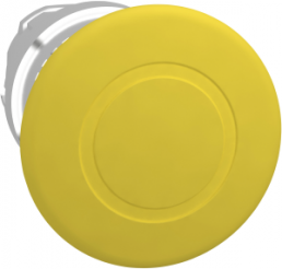 Pushbutton, waistband round, yellow, front ring silver, mounting Ø 22 mm, ZB4BT5