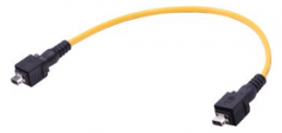 Patch cable, MPP ix industrial type A plug, straight to MPP ix industrial type A plug, straight, Cat 6A, PUR, 0.3 m, yellow