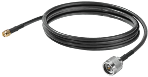 Coaxial Cable, N plug (straight) to SMA plug (straight), 50 Ω, grommet black, 4 m, 1491190000