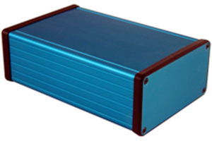 Aluminum enclosure, (L x W x H) 160 x 103 x 53 mm, blue, IP54, 1455N1601BU
