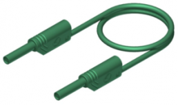 Measuring lead with (2 mm plug, spring-loaded, straight) to (2 mm plug, spring-loaded, straight), 2 m, green, PVC, 1.0 mm², CAT III