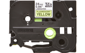 Labelling tape cartridge, 24 mm, tape signal yellow, font black, 5 m