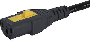 Device connection line, International, C14-plug, straight on C13 jack, straight, H05VV-F3G0.75mm², black, 600 mm