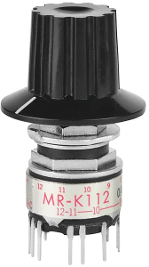 Step rotary switches, 1 pole, 12 stage, 30°, interrupting, 28 V, MRK112-A