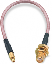 Coaxial cable, SMA jack (straight) to MMCX plug (straight), 50 Ω, RG-316/U, grommet black, 152.4 mm, 65503260515305
