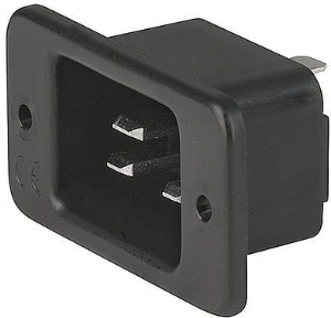 Plug C20, 3 pole, screw mounting, plug-in connection, black, 6163.0005