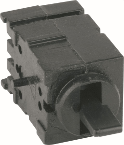 Toggle switch, black, 2 pole, groping/latching, (On)-On-(On), 6 VA/60 VAC, tin-plated, 1847.4132