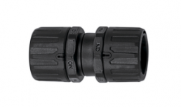 Straight hose coupling, 12 mm, polyamide, IP66, black, (L) 59 mm