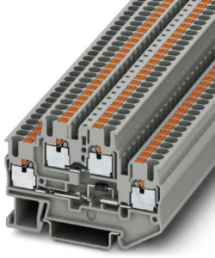 Component terminal block, push-in connection, 0.14-4.0 mm², 4 pole, 500 mA, 6 kV, gray, 3211427