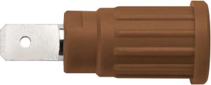 4 mm socket, flat plug connection, mounting Ø 12.2 mm, CAT III, brown, SEPB 6453 NI / BR