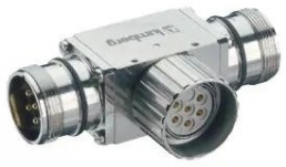 Adapter, 2 x M23 (6 pole, socket) to M23 (6 pole, plug), T-shape, 6906