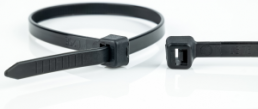 Cable tie, polyamide, (L x W) 100 x 2.5 mm, bundle-Ø 22 mm, black, UV resistant, -40 to 85 °C