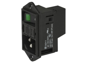 Plug C14, 3 pole, Screw mounting, plug-in connection, black, DD11.0124.1111