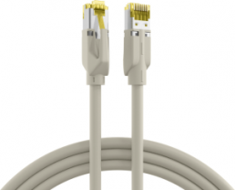 Patch cable, RJ45 plug, straight to RJ45 plug, straight, Cat 6A, S/FTP, LSZH, 10 m, gray