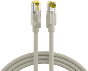 Patch cable, RJ45 plug, straight to RJ45 plug, straight, Cat 6A, S/FTP, LSZH, 30 m, gray