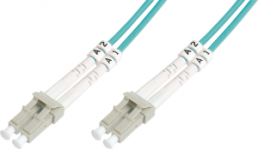 FO duplex patch cable, LC to LC, 1 m, OM3, multimode 50/125 µm