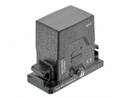 Grommet housing, size 10 HPR, die-cast aluminum, 1xM40, angled, central locking, IP65/IP68, 19405100583
