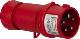 CEE plug, 5 pole, 16 A/380-415 V, red, 6 h, IP44, PKX16M435