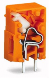 PCB terminal, 1 pole, pitch 7.62 mm, AWG 28-12, 16 A, cage clamp, orange, 741-912