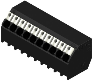 PCB terminal, 10 pole, pitch 3.5 mm, AWG 28-14, 12 A, spring-clamp connection, black, 1885260000