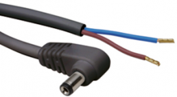 DC connection cable, 2 m, black, DC plug, 2.5 x 5.5 mm