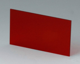 Front/rear panel 37x59,3 mm, red/transparent, Acrylic glass, A9106123