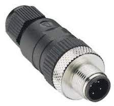 Plug, M12, 4 pole, screw connection, screw locking, straight, 11585