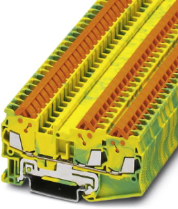 Protective conductor terminal, quick connection, 0.25-1.5 mm², 3 pole, 8 kV, yellow/green, 3205064