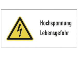 Warning sign, Hochspannung Lebensgefahr, 65 x 131 mm, 083.09-9-U