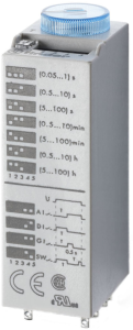 Time relay, 0.05 s to 100 h, delayed switch-on, 2 Form C (NO/NC), 230-240 VDC, 10 A/250 VAC, 85.02.8.240.0000