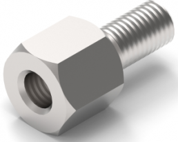 Hexagon spacer bolt, External/Internal Thread, M3/M3, 18 mm, brass