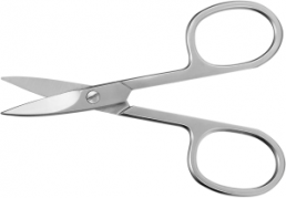 High precision scissors – round, curved blade. OAL: 90mm