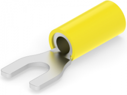 Insulated forked cable lug, 2.62-5.64 mm², AWG 12 to 10, 5 mm, yellow