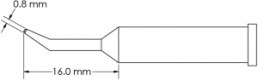 Soldering tip, conical, Ø 0.8 mm, (T x L) 0.8 x 16 mm, GT6-CN1608R
