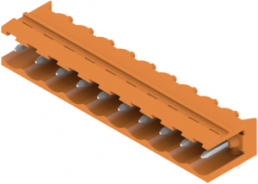 Pin header, 10 pole, pitch 5.08 mm, angled, orange, 1146900000
