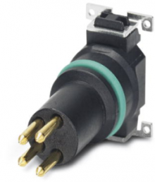Plug, 4 pole, SMD connection, screw locking, straight, 1418666