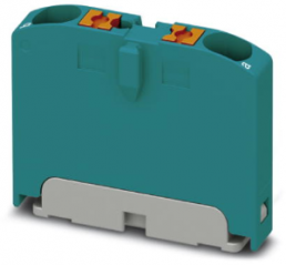Distribution block, push-in connection, 0.14-4.0 mm², 2 pole, 24 A, 6 kV, turquoise, 1082539