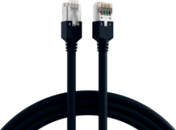 Patch cable, RJ45 plug, straight to RJ45 plug, straight, Cat 5e, F/UTP, LSZH, 1.5 m, black