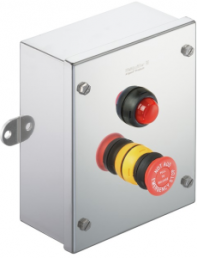 Klippon control station, 1 emergency stop pushbutton red, 1 indicator lamp red, 2 Form B (N/C), 1537320000