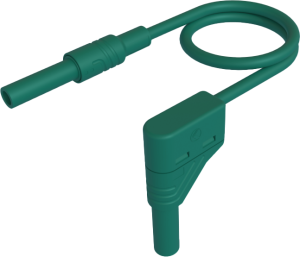 Measuring lead with (4 mm plug, straight) to (4 mm socket, straight), 1 m, green, PVC, 2.5 mm², CAT III